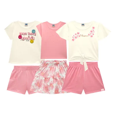 Kit Conjunto Infantil Marlan Menina Com 9 Peças Kit Conjunto Infantil Marlan Menina Com 9 Peças