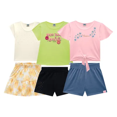 Kit Conjunto Infantil Marlan Menina Com 9 Peças Kit Conjunto Infantil Marlan Menina Com 9 Peças