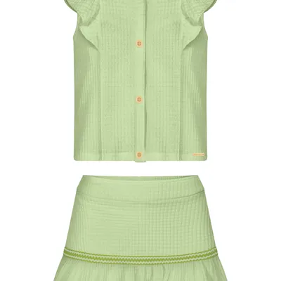 Conjunto Juvenil Alakazoo Blusa E Short Saia Malha Waffle Conjunto Juvenil Alakazoo Blusa E Short Saia Malha Waffle