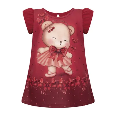 Vestido Bebê Alakazoo Moletom Soft Aplicações De Strass