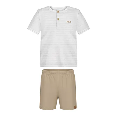 Conjunto Bebê Alakazoo Camiseta Bordado AKZ E Bermuda