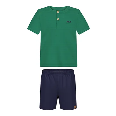 Conjunto Bebê Alakazoo Camiseta Bordado AKZ E Bermuda