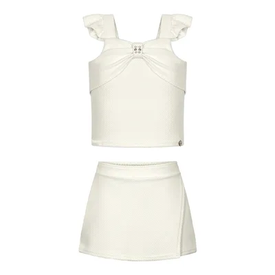 Conjunto Juvenil Alakazoo Blusa Alça Babado E Short Saia Conjunto Juvenil Alakazoo Blusa Alça Babado E Short Saia
