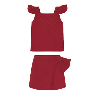 Conjunto Juvenil Alakazoo Blusa Detalhe Strass E Short  Saia Conjunto Juvenil Alakazoo Blusa Detalhe Strass E Short  Saia