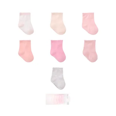 Kit Meia Bebê Pimpolho Semaninha Lisa Com 7 Peças