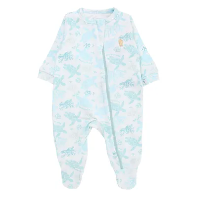 Macacão Bebê Presente De Anjo Com Botões Fundo Do Mar