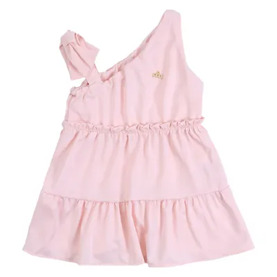 Vestido Infantil Milli Nina Cavado Detalhe Laço No Ombro