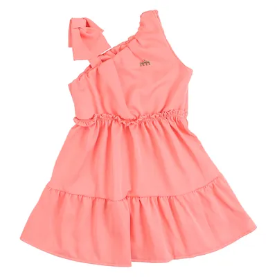 Vestido Infantil Milli Nina Cavado Detalhe Laço No Ombro Vestido Infantil Milli Nina Cavado Detalhe Laço No Ombro