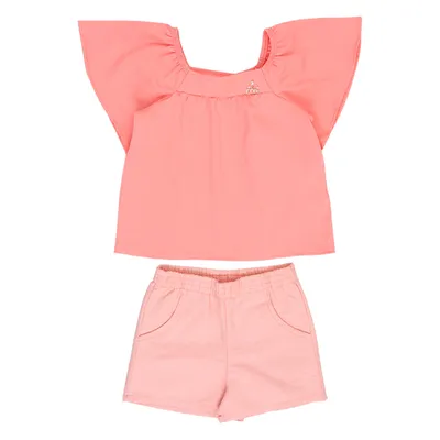 Conjunto Infantil Milli Nina Blusa Peplum Cavada E Short