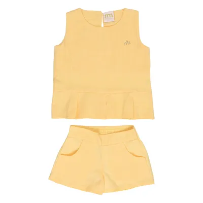 Conjunto Infantil Milli Nina Blusa Peplum Cavada E Short Conjunto Infantil Milli Nina Blusa Peplum Cavada E Short