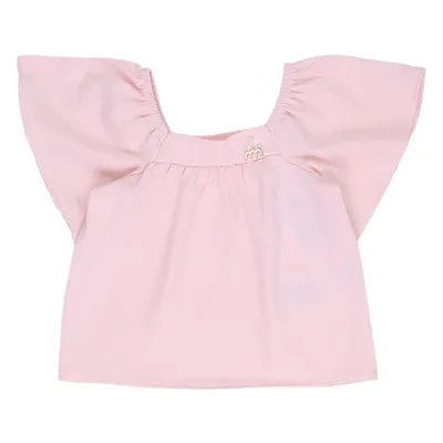 Conjunto Infantil Milli Nina Blusa Bata Com Pérola E Short Conjunto Infantil Milli Nina Blusa Bata Com Pérola E Short