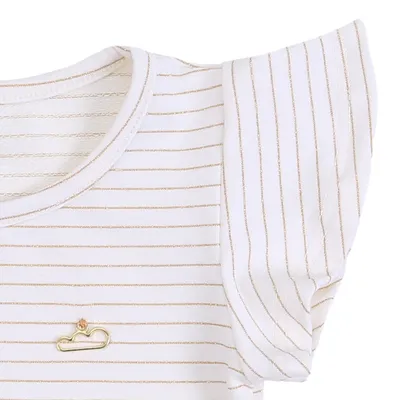 Blusa Infantil Marlan Manga Curta Fio Lurex Detalhe Pingente