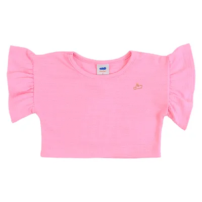 Blusa Infantil Marlan Com Detalhe Babado Na Manga