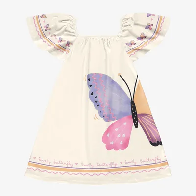 Vestido Infantil Rovitex Manga Curta Estampa Borboleta