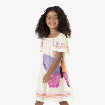 Vestido Infantil Rovitex Manga Curta Estampa Borboleta Vestido Infantil Rovitex Manga Curta Estampa Borboleta