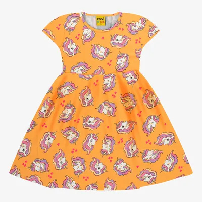 Vestido Infantil Rovitex Manga Curta Estampa Unicórnio