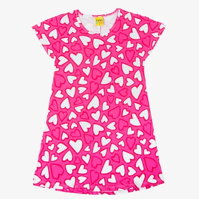 Vestido Infantil Rovitex Manga Curta Estampa Corações Vestido Infantil Rovitex Manga Curta Estampa Corações