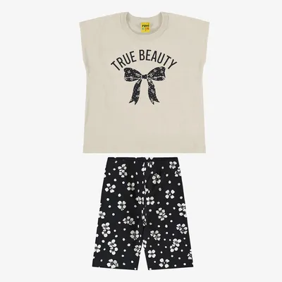 Conjunto Infantil Rovitex Blusa Manga Curta E Short Floral