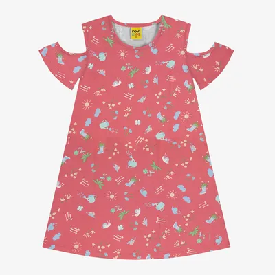 Vestido Infantil Rovitex Manga Curta Ombro Aberto
