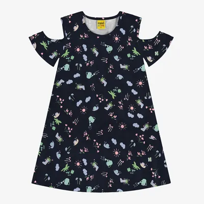 Vestido Infantil Rovitex Manga Curta Ombro Aberto Vestido Infantil Rovitex Manga Curta Ombro Aberto