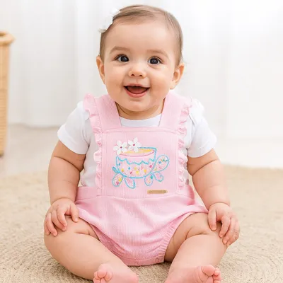 Banho De Sol Presente De Anjo Bordado Tartaruga 2 Peças