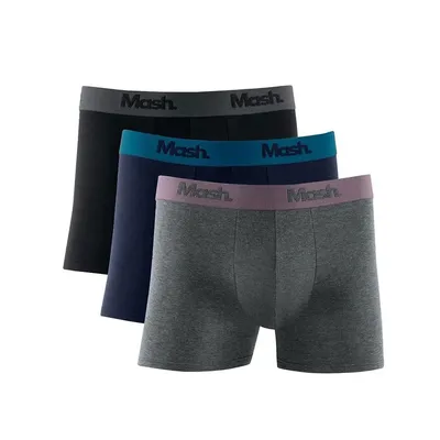 Kit Cueca Boxer Mash Com 03 Peças Em Cotton Kit Cueca Boxer Mash Com 03 Peças Em Cotton