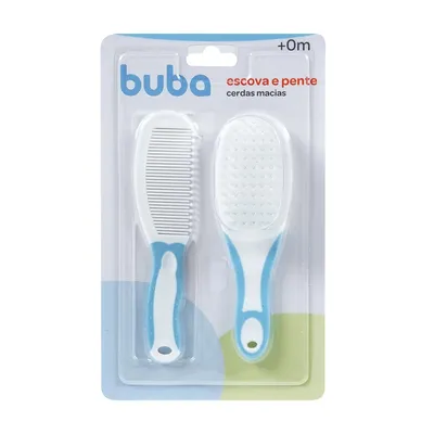 Kit Escova E Pente Buba Cerdas Macias