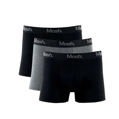 Kit Cueca Boxer Mash Com 03 Peças Em Cotton Kit Cueca Boxer Mash Com 03 Peças Em Cotton
