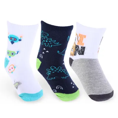 Kit Meia Bebê Selene 03 Pares Com Estampa Sortida Menina