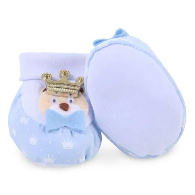 Pantufa Bebê Laços Elias Ursinho com Coroa Dourada E Laço Pantufa Bebê Laços Elias Ursinho com Coroa Dourada E Laço