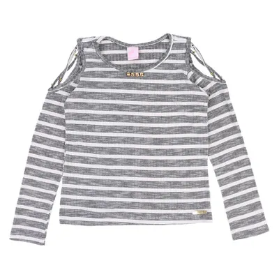 Blusa Juvenil Caracoles Listrada Cut Out Nos Ombros