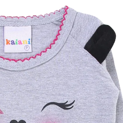 Blusa Kaiani Body Manga Longa Silk Orelhinha Gatinha Blusa Kaiani Body Manga Longa Silk Orelhinha Gatinha