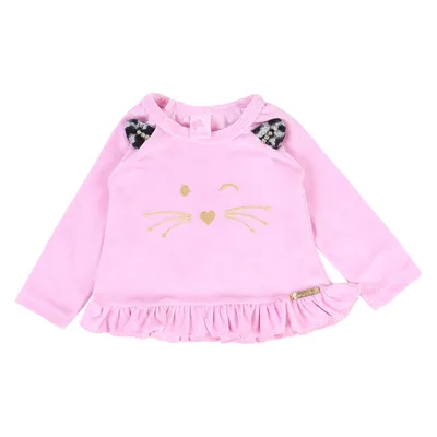 Blusão Caracoles Manga Longa Raglan Plush Orelhinhas Blusão Caracoles Manga Longa Raglan Plush Orelhinhas