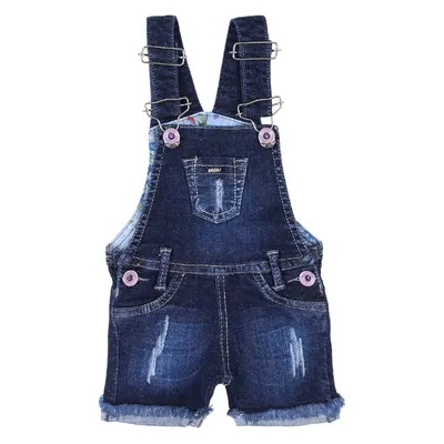 Jardineira Jeans Mackvanny Com Forro Estampado E Puído Bebê Jardineira Jeans Mackvanny Com Forro Estampado E Puído Bebê