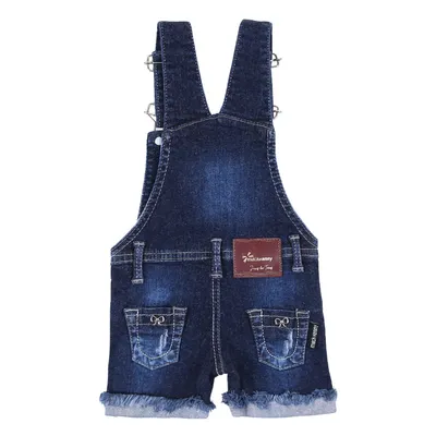 Jardineira Jeans Mackvanny Com Forro Estampado E Puído Bebê Jardineira Jeans Mackvanny Com Forro Estampado E Puído Bebê