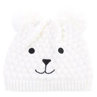 Touca Everly Em Acrílico Com Pom Pom E Bordado Urso Touca Everly Em Acrílico Com Pom Pom E Bordado Urso
