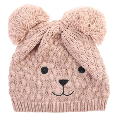 Touca Everly Em Acrílico Com Pom Pom E Bordado Urso Touca Everly Em Acrílico Com Pom Pom E Bordado Urso