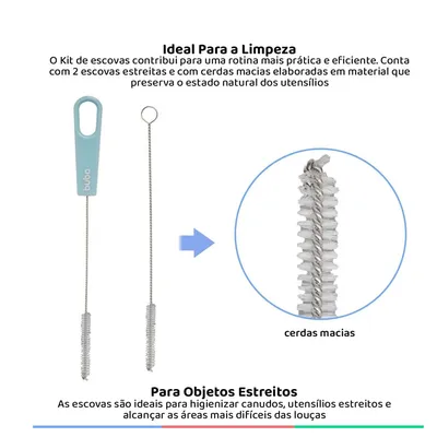 Escova Para Limpeza Buba Canudo Azul