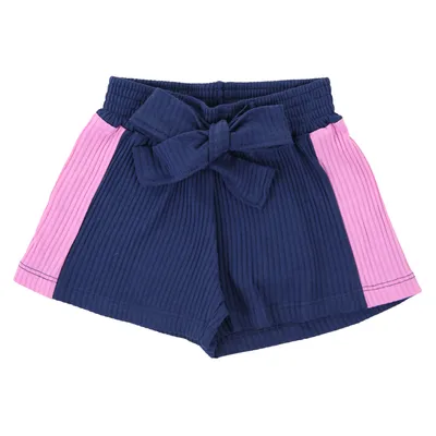 Short Fakiini Kids Em Ribana Canelada Detalhe Laço Short Fakiini Kids Em Ribana Canelada Detalhe Laço