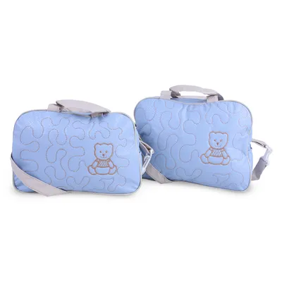 Kit Bolsa Maternidade Mave Com 02 Peças Bordado Ursinho Mel