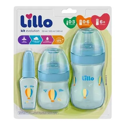 Kit Mamadeira Lillo Evolution 50ml 150ml e 240ml - 3 Peças Kit Mamadeira Lillo Evolution 50ml 150ml e 240ml - 3 Peças