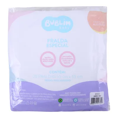 Kit Fralda De Pano Bublim Especial Lisa 05 Peças