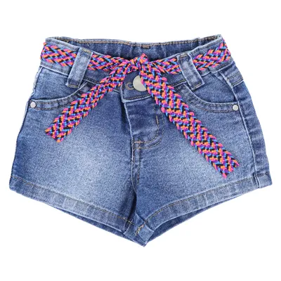 Short Din Don Jeans Com Cinto Colorido Short Din Don Jeans Com Cinto Colorido