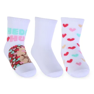 Meia Infantil Cano Médio Puket Lisa E Estampada 3 Peças Meia Infantil Cano Médio Puket Lisa E Estampada 3 Peças