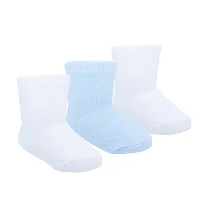 Kit Meia Bebê Pimpolho Menino Lisa 03 Unidades