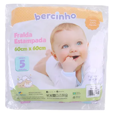 Fralda Incomfral Bercinho Estampada Com 05 Peças