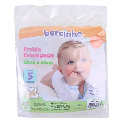 Fralda Incomfral Bercinho Estampada Com 05 Peças