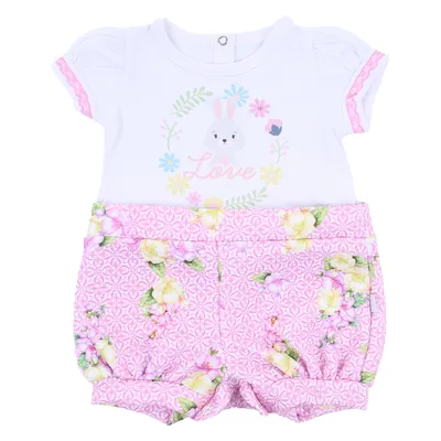 Macacão Curto Le Bhua Com Estampa De Flores