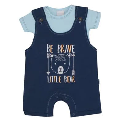 Macacão Curto Infantil Miniclo Jardineira Estampa Be Brave