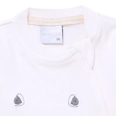 Macacão Longo Bebê Miniclo Bordado Leão Marinho